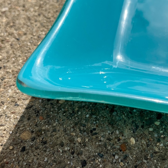 Turquoise Glass Trinket Decorative Dish Square - Picture 5 of 10